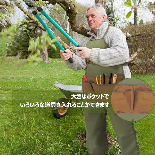 Ｌｅｉｘｅｕｄ 草刈り エプロン 大容量 園芸 ガーデニング 作業用サロペット 作業用家庭菜園 刈り取りレッグガード 前掛け ガーデニングツール |  | 02