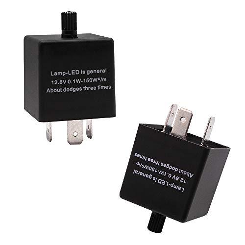 HUIQIAODS ハロゲン LED 対応 3ピン１個 ハイフラ防止 IC ウインカーリレー 12V 150W CF14 点滅速度調節可能 アン | 