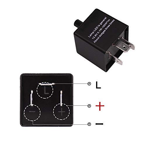 HUIQIAODS ハロゲン LED 対応 3ピン１個 ハイフラ防止 IC ウインカーリレー 12V 150W CF14 点滅速度調節可能 アン |  | 01