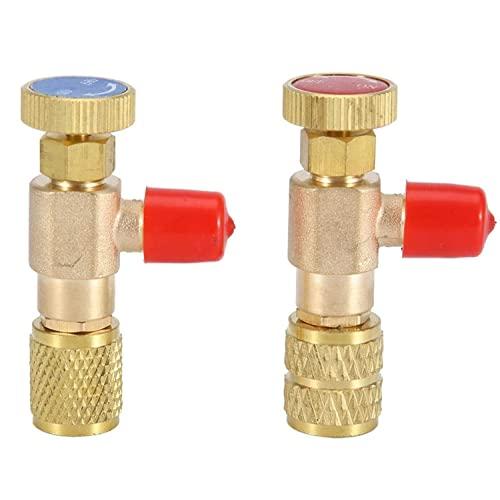 R410A R22 コントロールバルブ チャージバルブ 冷媒ボールバルブ 車 エアコン 安全弁 エアコンチャージ 真鍮 2個セット | 