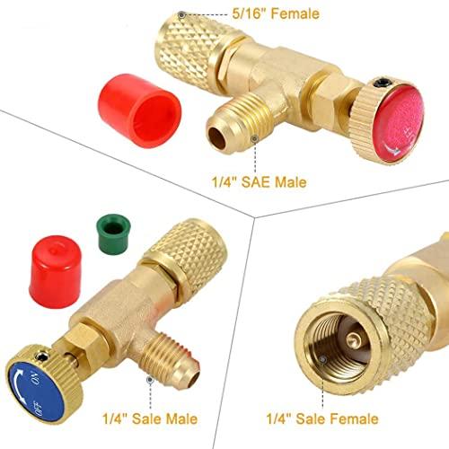 R410A R22 コントロールバルブ チャージバルブ 冷媒ボールバルブ 車 エアコン 安全弁 エアコンチャージ 真鍮 2個セット |  | 03