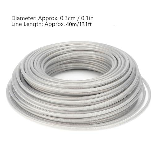 芝刈り機トリマーライン、芝刈り機アクセサリー草刈り機ラインスチールワイヤーブラシカッターロープガーデニング用3mm x 40m |  | 04