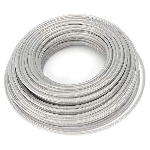 芝刈り機トリマーライン、芝刈り機アクセサリー草刈り機ラインスチールワイヤーブラシカッターロープガーデニング用3mm x 40m |  | 06