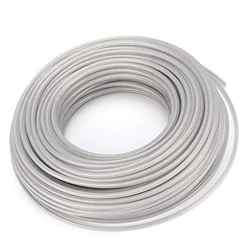 芝刈り機トリマーライン、芝刈り機アクセサリー草刈り機ラインスチールワイヤーブラシカッターロープガーデニング用3mm x 40m |  | 07