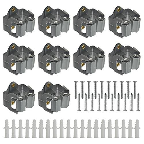 XINMEIWEN 10ピースモップとほうきホルダー壁マウントヘビーデューティモップほうきハンガーガーデンツールのクリーニングクローゼットオーガ | 