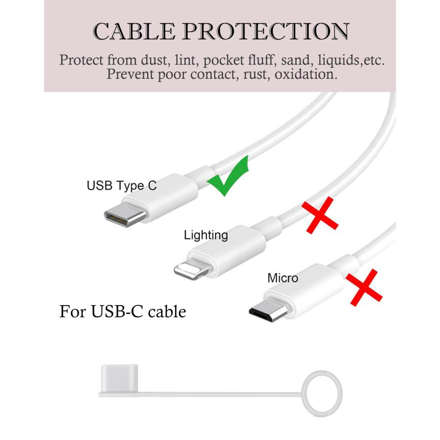 VSuRing USB Type-Cオス用 保護カバーキャップ 脱落防止 シリコン製 ソフト リード付 USB C ケーブル コネクタカバー キ |  | 05
