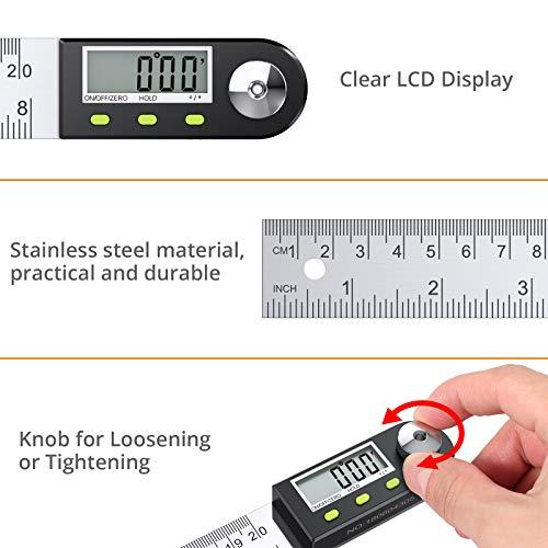 Neoteck デジタル角度定規 デジタル角度計 360度 200mm ホールド機能付き ゼロリセットでき ステンレス鋼製 LCD表示 分度器 |  | 03