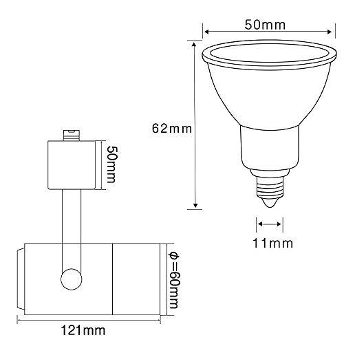 Dotoy ダクトレール用 スポットライト E11口金 白 ダクトレール LED電球 E11 60W形相当 電球色 6W 600lm ライティン |  | 03
