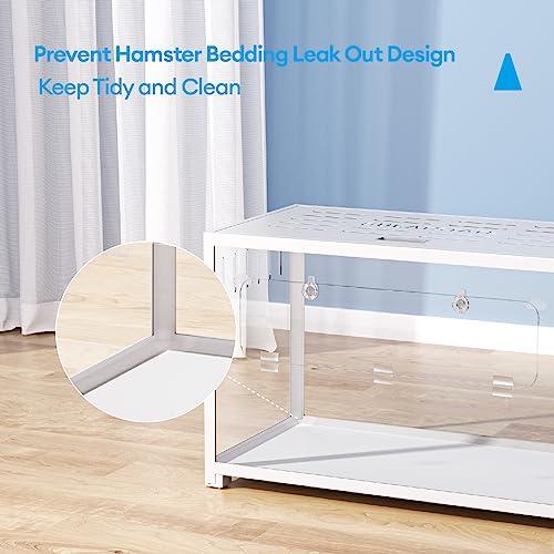 BUCATSTATE ハムスター メタル製 800 ケージ 飼育ケージ クリアケージ 透明 水槽タイプ 2つ扉 フロントドア最適化 組み立て簡単 white