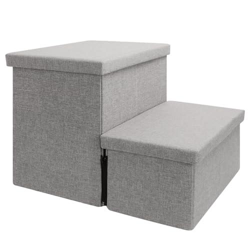 犬 階段 ステップ ペット階段 ドッグステップ 2段 収納型犬用階段 二段犬踏み台 ベッド/ソファー用ステップ 怪我防止 ペット用品 折りたたみ | 