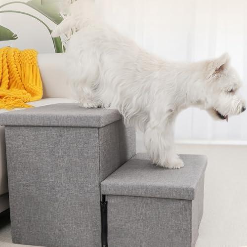 犬 階段 ステップ ペット階段 ドッグステップ 2段 収納型犬用階段 二段犬踏み台 ベッド/ソファー用ステップ 怪我防止 ペット用品 折りたたみ |  | 01