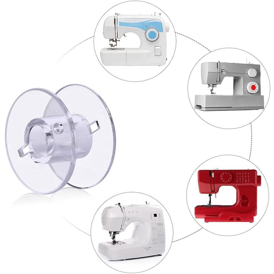 ミシンボビン（25個セット/プラスチック/透明な）プラスチック製ボビン 家庭用ミシンボビン 透明ボビン 縫いボビン ミシンボビンオーガナイザー |  | 06