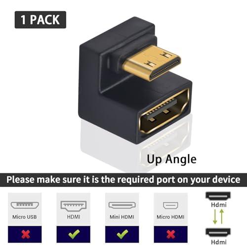 【互換品】 Poyiccot U字型 Mini HDMI to HDMI 変換アダプター、8K HDMI ミニHDMIアダプタ、超高速 48Gbps |  | 01