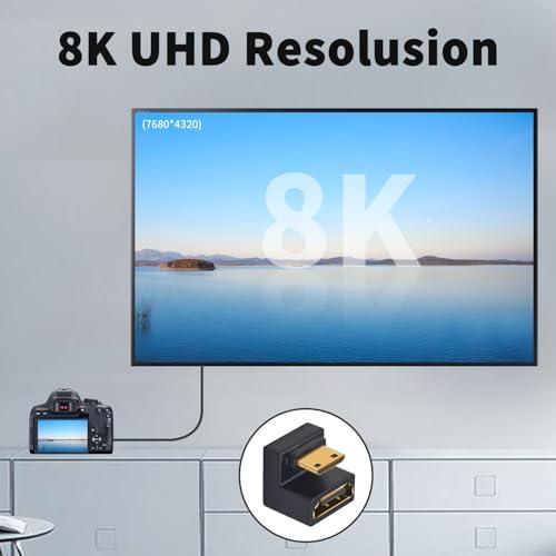 【互換品】 Poyiccot U字型 Mini HDMI to HDMI 変換アダプター、8K HDMI ミニHDMIアダプタ、超高速 48Gbps |  | 05