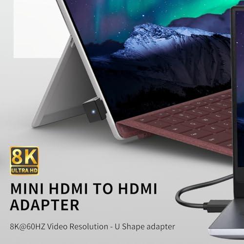 【互換品】 Poyiccot U字型 Mini HDMI to HDMI 変換アダプター、8K HDMI ミニHDMIアダプタ、超高速 48Gbps |  | 06