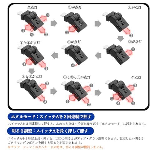 車内用品 USBライト ミニLEDライト スイング車内ライト 車アクセサリー 簡単取付 USB-C 8色 USB給電 小型 1個入りJuckie |  | 02