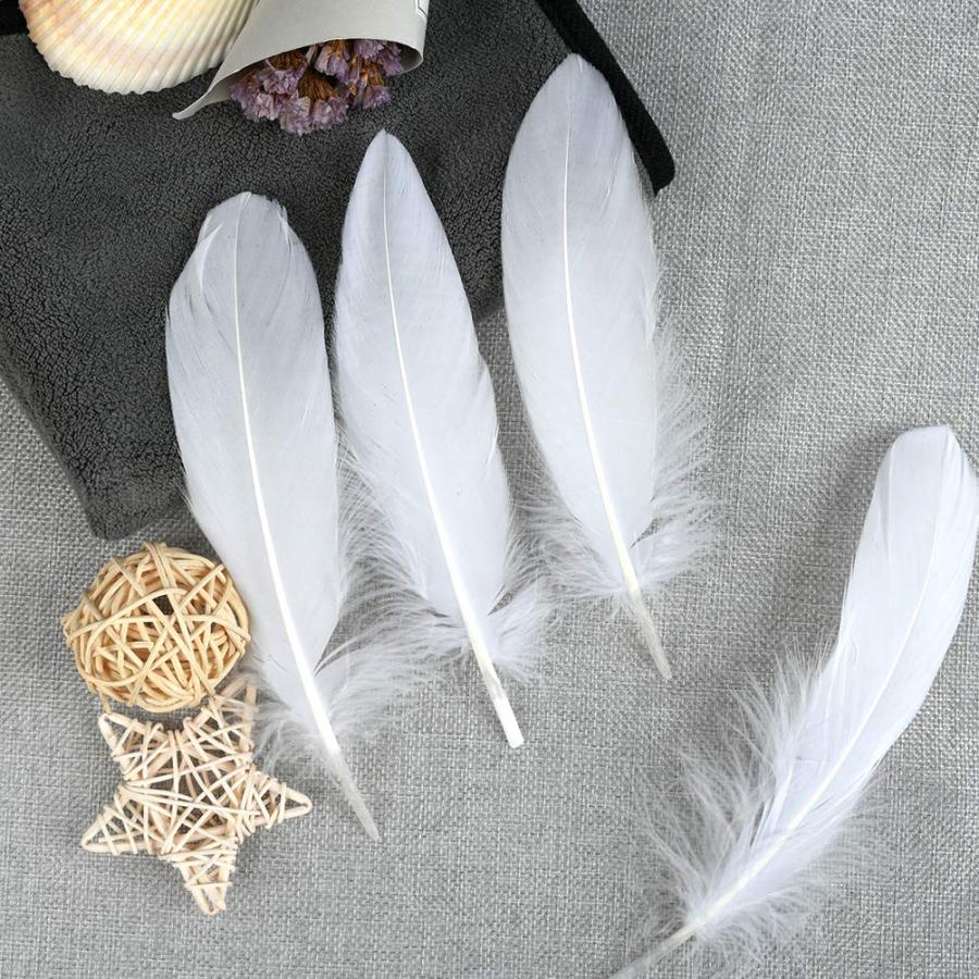 人工羽シャワー Atpwonz 100枚 人工羽根 約15-20cm 手芸材料 DIY装飾小物（ホワイト） 明るい白色 |  | 02