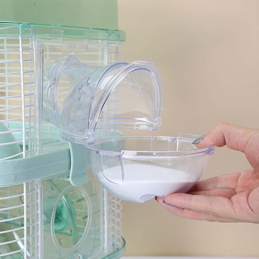 Ifukens ハムスター トイレ 外付け 砂浴び容器 チンチラ ゴールデンハムスター ケージ バスルーム ハムスター お風呂 洗面所 プラスチ |  | 08