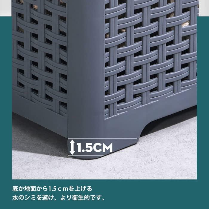 ランドリー バスケット 洗濯カゴ 折り畳み式 大容量 おしゃれ 取っ手付き ランドリー収納 ボックス ごみ箱 省スベース 48L ブラック |  | 02