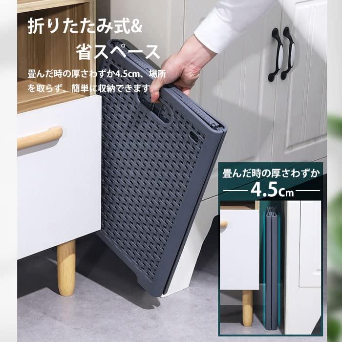 ランドリー バスケット 洗濯カゴ 折り畳み式 大容量 おしゃれ 取っ手付き ランドリー収納 ボックス ごみ箱 省スベース 48L ブラック |  | 04