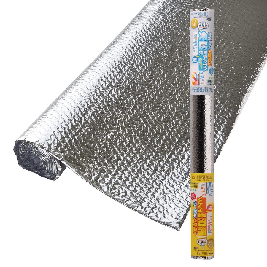 ニトムズ 夏冬 兼用 断熱シート フォーム アルミ 窓 ガラス 水で貼れる 結露防止 UVカット率約99% 暖房 冷房 遮熱 遮光 目かくし 幅 | 