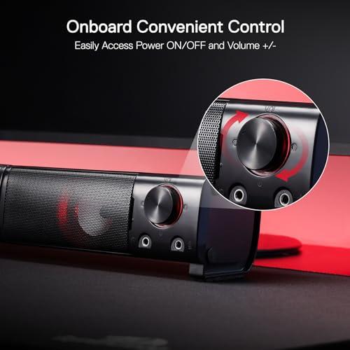 【互換品】 Redragon GS550 PCゲーミングスピーカー 2.0チャンネル デスクトップコンピューター サウンドバー コンパクトな操作可能な |  | 03