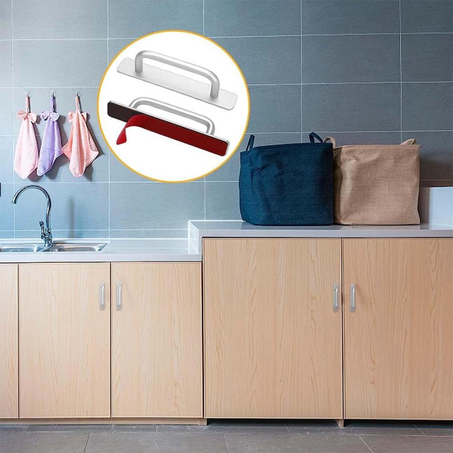 2個セットドア取手 引き出し取手 粘着ドアハンドル アルミニウム合金両面テープ式 引き戸取っ手 引き戸開閉補助 金具 窓 網戸 引き出し 戸棚 |  | 01
