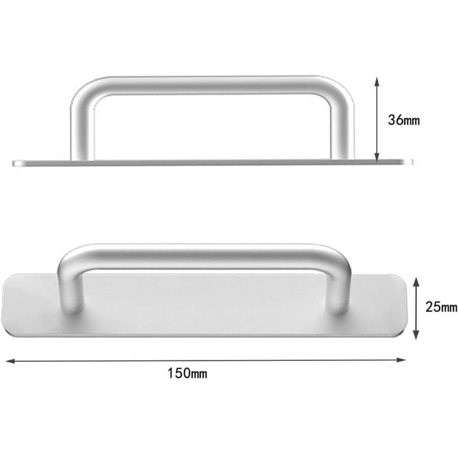 2個セットドア取手 引き出し取手 粘着ドアハンドル アルミニウム合金両面テープ式 引き戸取っ手 引き戸開閉補助 金具 窓 網戸 引き出し 戸棚 |  | 05