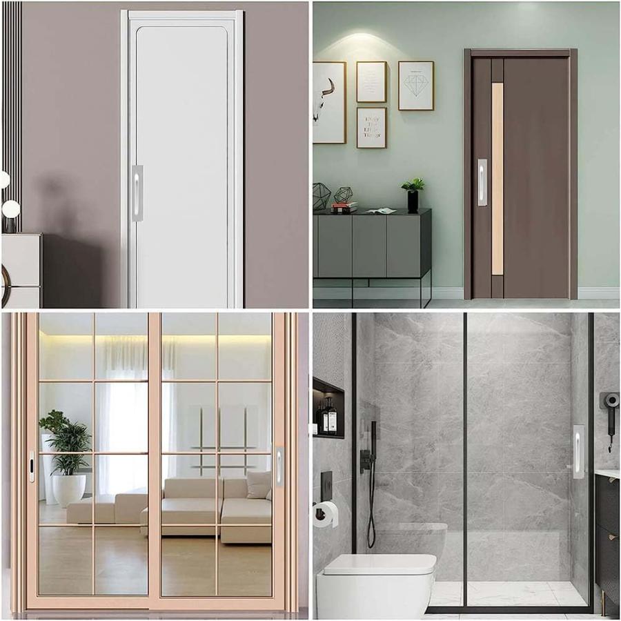 2個セットドア取手 引き出し取手 粘着ドアハンドル アルミニウム合金両面テープ式 引き戸取っ手 引き戸開閉補助 金具 窓 網戸 引き出し 戸棚 |  | 06