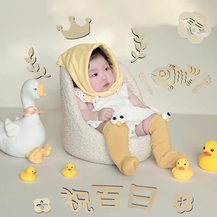 百日祝 レターバナー 木製 飾り 誕生日 お食い初め 100日祝い 赤ちゃん 飾り ウッドレター ナチュラル お祝い 月齢フォト 写真 アート |  | 03