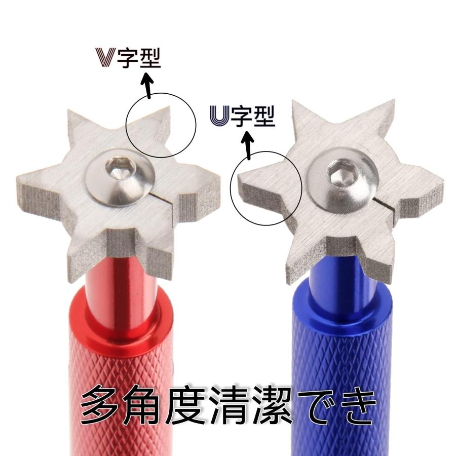 ゴルフクラブ 溝削り ゴルフ ゴルフウェッジクリーナー アイアン 溝削り 清潔用 角溝 メンテナンスツール ヤスリ グルーブ 六つブレード スピ |  | 02