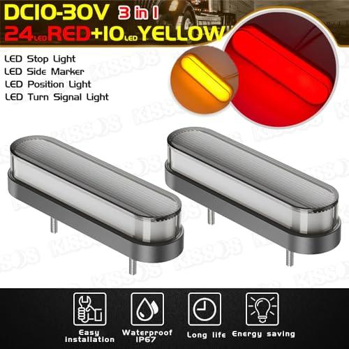 ファイバーLED リアマーカーランプ テールランプ 12V 24V 対応 自動車 トラック バイク 汎用 ２個セット |  | 01