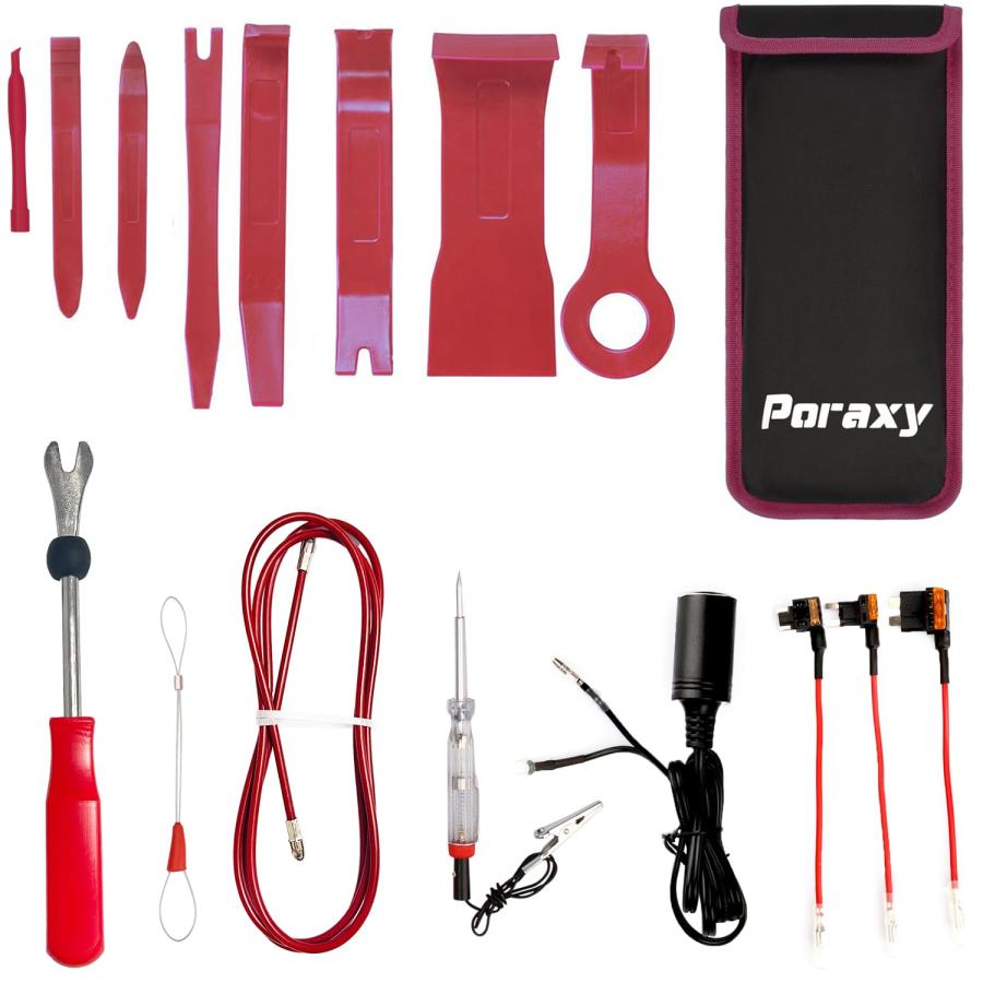 内張り剥がし PORAXY 配線通し改良版 内装剥がし 自動車整備工具 パネル剥がし 脱着工具 配線ガイド クリップクランプツール ヒューズ電源 | 