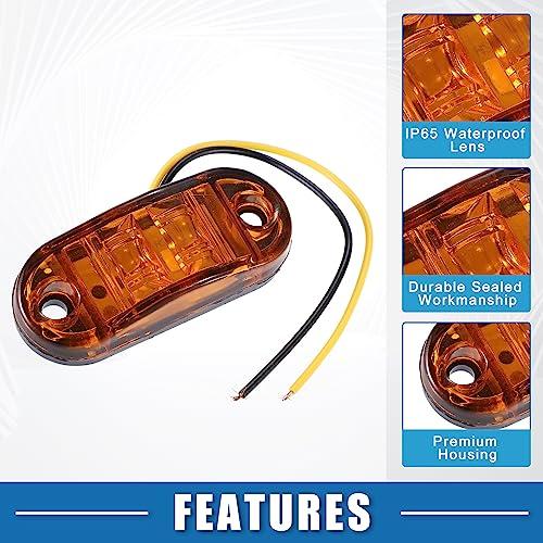 A ABSOPRO フロントリアサイドマーカーライト 防水 屋外用オーバルポジションランプ トラック キャンピングカー バン ローリー RV用 |  | 02