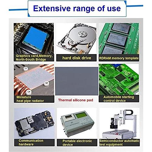 シリコンサーマルパッド、冷却ラジエーターフィン、85x45x0.5mm両面放熱シリコーンパッド、熱伝導性12.8 W/mk、軟らか材質、SSD |  | 02