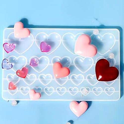 ソフトモールド シリコンモールド ハート形 レジン型 さまざまな大きさのラブ・ハートのシリコン型 4サイズ25個の金型穴 再利用可能で使いやすい |  | 03