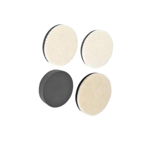 ポリッシャーバフ スポンジバフ 80mm 研磨スポンジ マジックテープ式 3ウールバフ+1極細スポンジ 80mm 4個セット | 