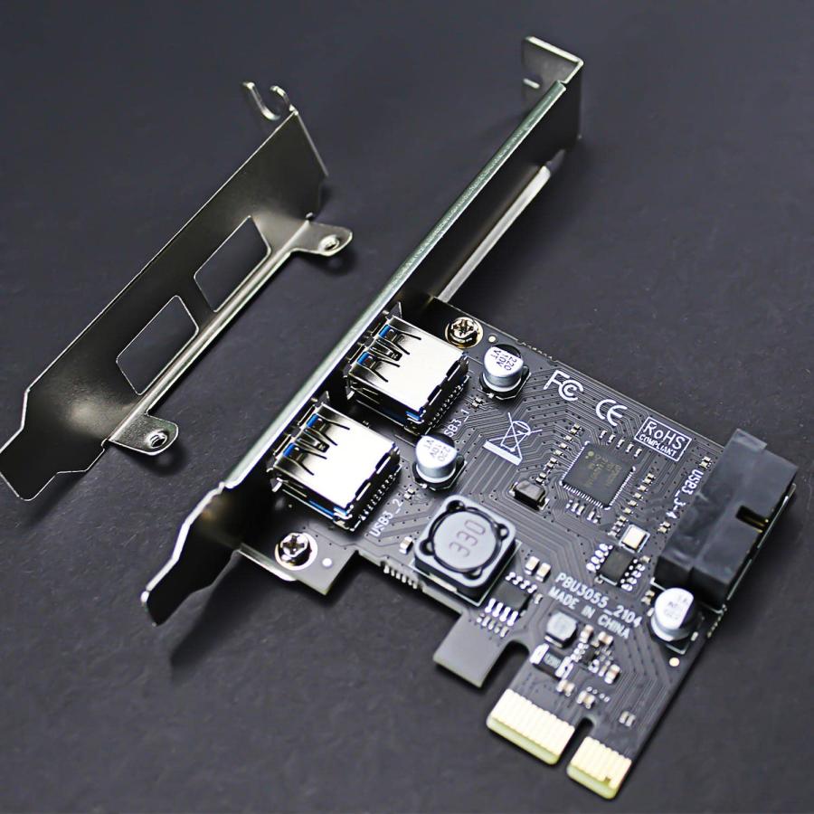 GLOTRENDS U3055-N 2ポート USB-A + 19PIN USB ピンヘッダ 増設ボード（USB 3.2 Gen1 5Gbps） |  | 02