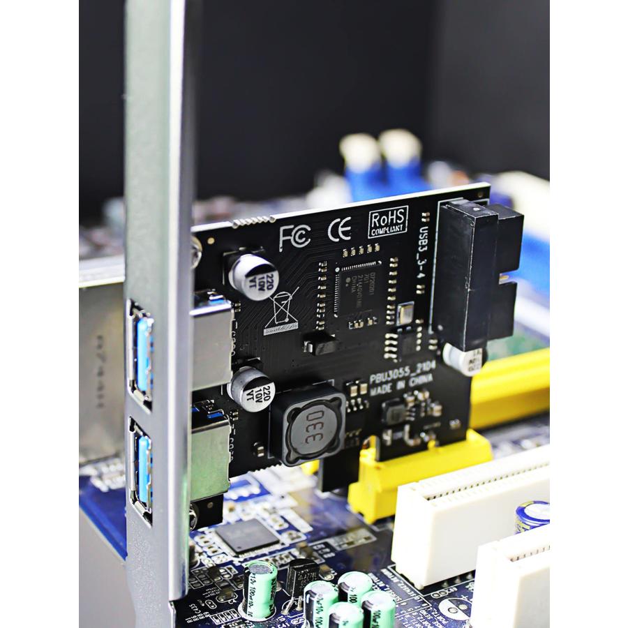 GLOTRENDS U3055-N 2ポート USB-A + 19PIN USB ピンヘッダ 増設ボード（USB 3.2 Gen1 5Gbps） |  | 07