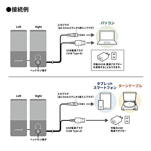 オーディオテクニカ AT-SP95 アクティブスピーカー PC タブレット レコードプレーヤー USB給電 省スペース設計 前面ヘッドホン端子 |  | 03