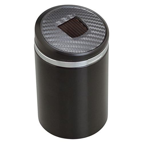 セイワSEIWA 車用 灰皿 ソーラーカンアッシュ ドリンクホルダー型 カーボン調ブラック LED付き W861 | 