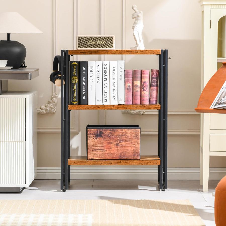 HCHQHS ラック オープンシェルフ 3段 木製 収納 本棚 オープンラック キッチンラック リビングラック 棚 おしゃれ 北欧 木目調 組立 |  | 02