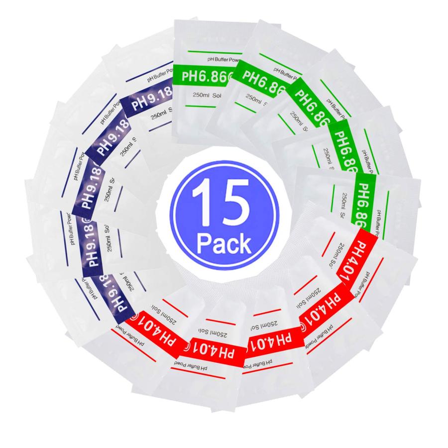 Duvinin 01版PH緩衝剤 測定校正粉末 熱帯魚飼育 水槽 水耕栽培など用 4.01PH/6.86PH/9.18PH補正粉 01版 15パ | 