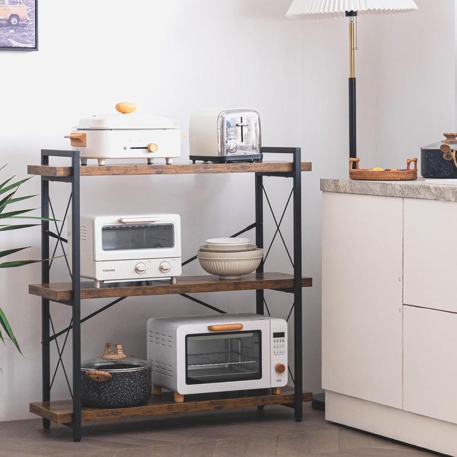 HCHQHS ラック オープンシェルフ 木製 収納 棚 キッチンラック 3段 Amazon｜HCHQHS ラック オープンシェルフ 3段 木製 収納 本棚