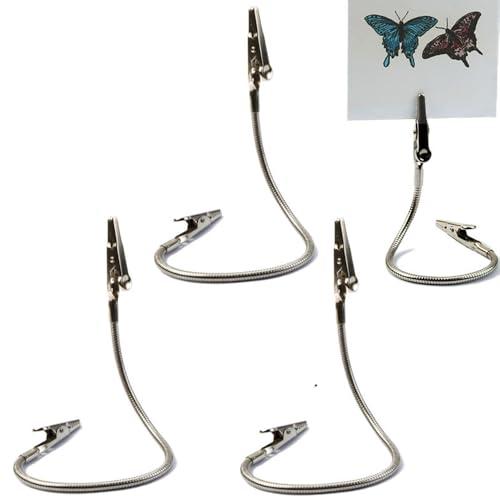 VOXILFE メタルワイヤー写真メモ メモクリップ 蚊取り線香4本入 ワニ口クリップ 自由に曲げる 固定 ツール （23cm） | 