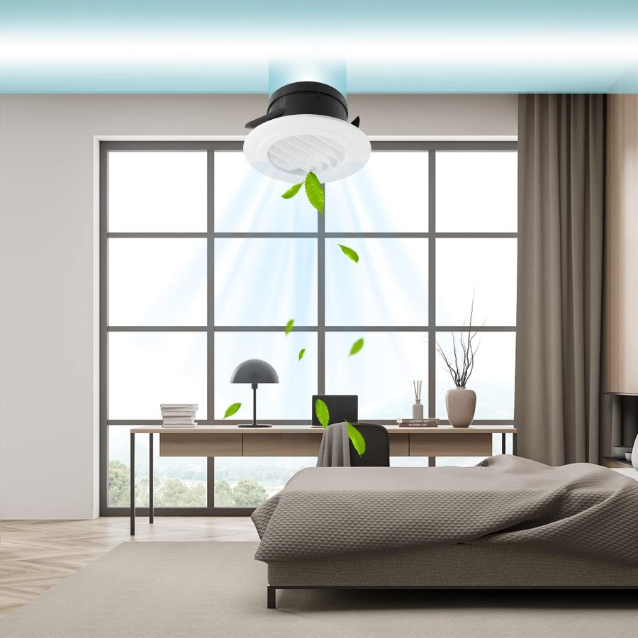 Mxclimate 換気ダクトカバー 屋内換気口 排気口 150mm 簡単に調節可能なエアフロー換気ダクトカバー 防虫網付 ホワイト |  | 05