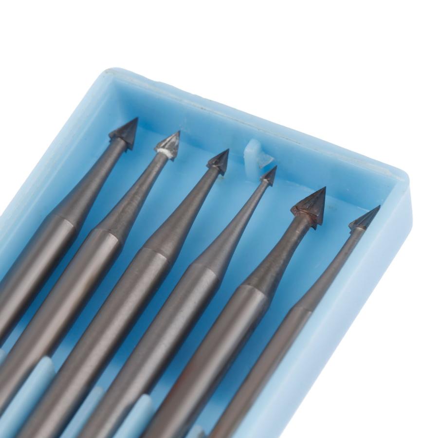 6本セット 傘のドリルビット タングステンバー 超硬バー リューター ビット 軸径2.35mm セットコーンドリル リュータービット 研磨ビット |  | 06