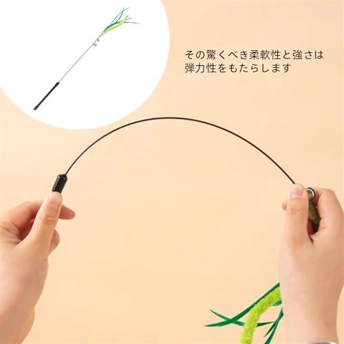 猫じゃらし、猫おもちゃ、猫のお遊びススキ草（エノコログサ）運動不足解消ストレス解消頑丈 ねこじゃらし 1本釣竿付き 一人遊び グリーン |  | 01