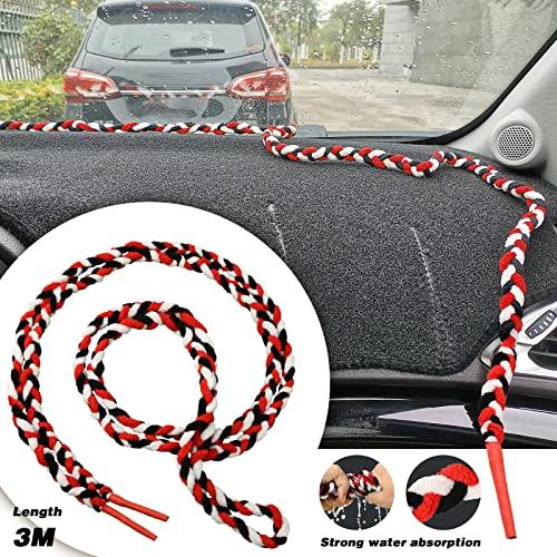 FOSHIO 車の洗濯水は、車のリアフロントガラスガラスギャップビニリーラップのアプリケーションツールの乾燥ロープ、3 mのソークロープロープを |  | 02