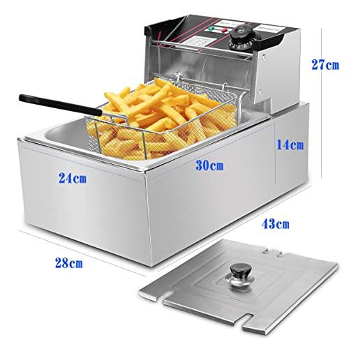 Ozonlife 卓上フライヤー 業務用 家庭用 フライヤー 6L大容量 Ozonlife 卓上フライヤー 業務用 家庭用 フライヤー 6L大容量